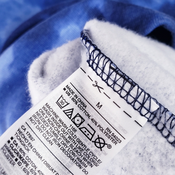 Disney Mickey Mouse Womens Hooded Sweater Pullover tie dye blue size M - Picture 5 of 5